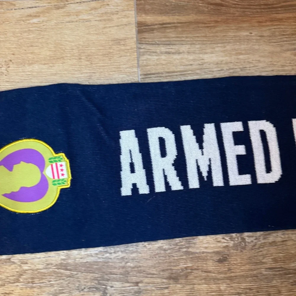 Armed Forces‎ Bowl Scarf Navy Blue Purple White Red Stripe Fringed
